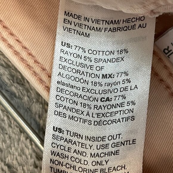 Chicos 1 Women Embroidered Utility High Rise Straight Leg Ankle Pants 8 Pink - Picture 12 of 12